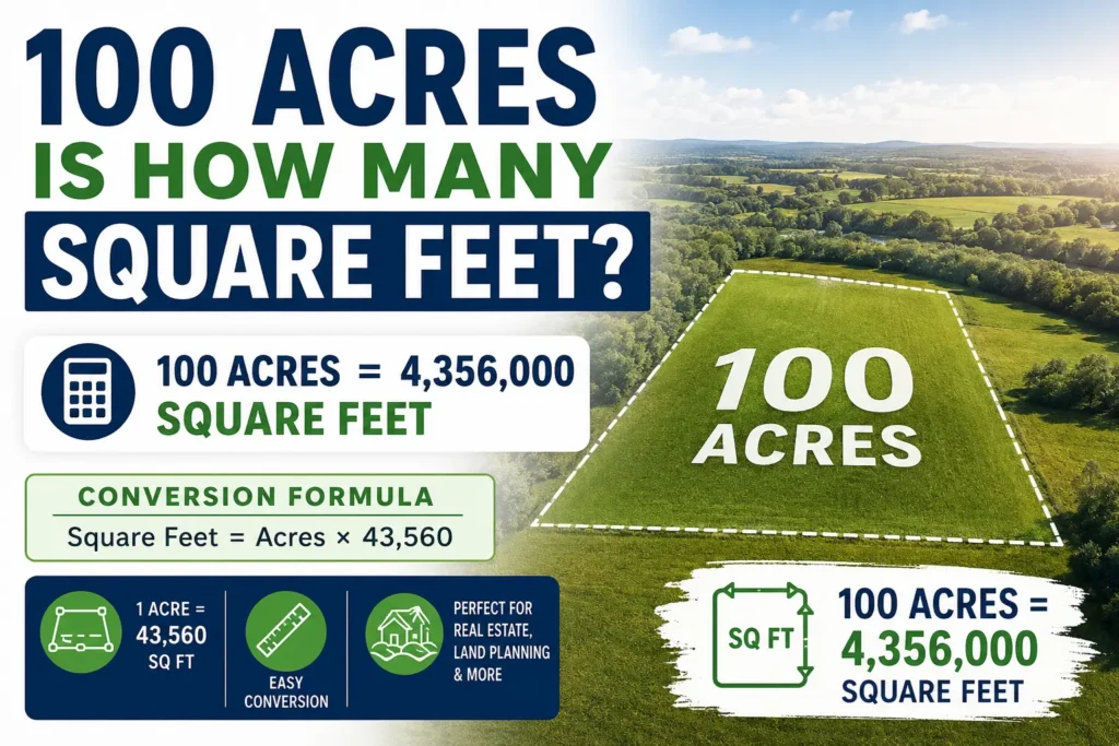 100 acres is how many square feet