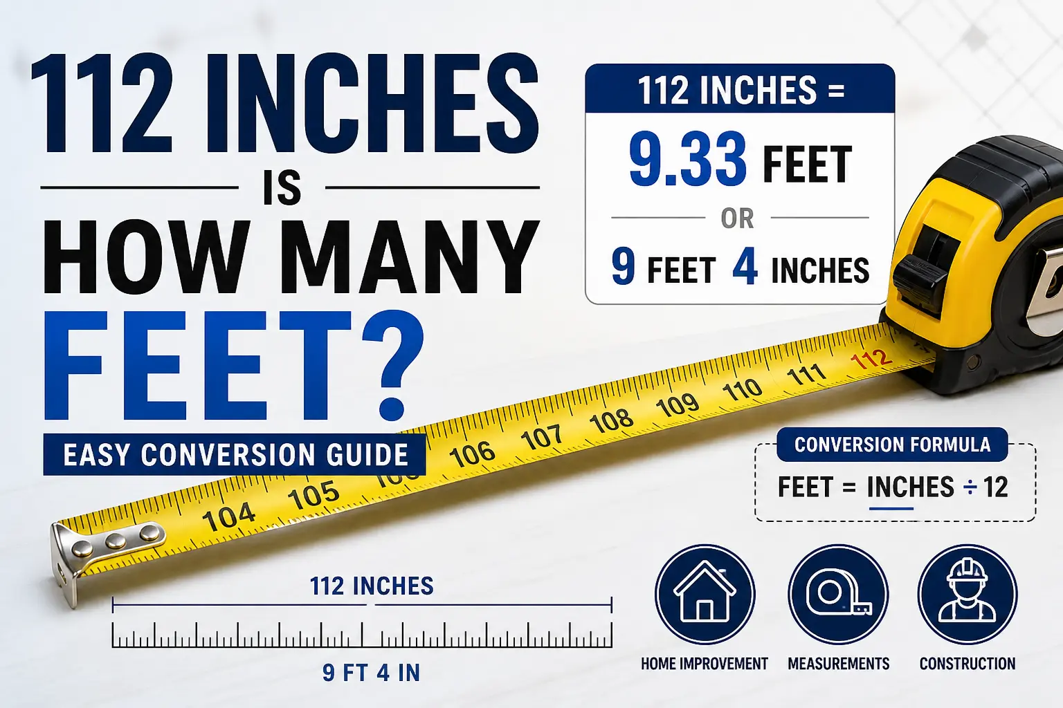 112 Inches Is How Many Feet Complete Guide