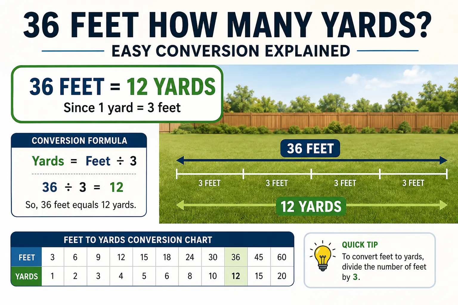 36 feet how many yards