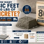 how many cubic feet is 80 lbs of concrete