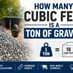 how many cubic feet is a ton of gravel