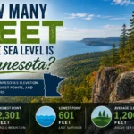 how many feet above sea level is minnesota