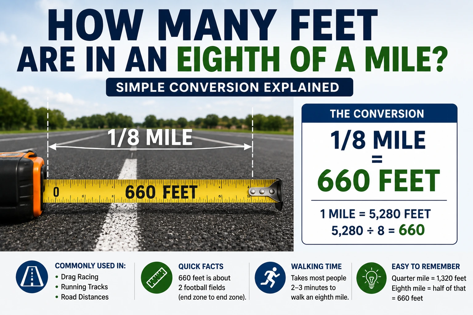 how many feet are in an eighth of a mile