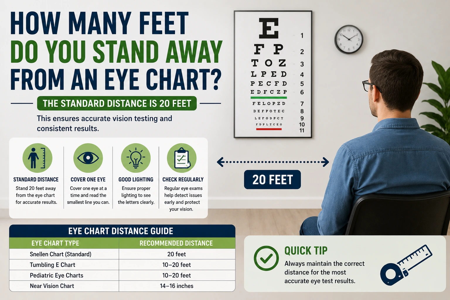 how many feet do you stand away from an eye chart