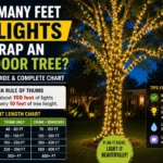 how many feet of lights to wrap an outdoor tree