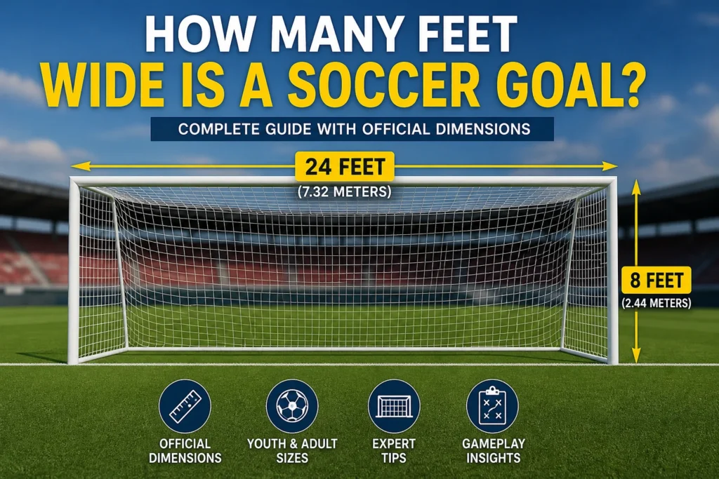 how many feet wide is a soccer goal