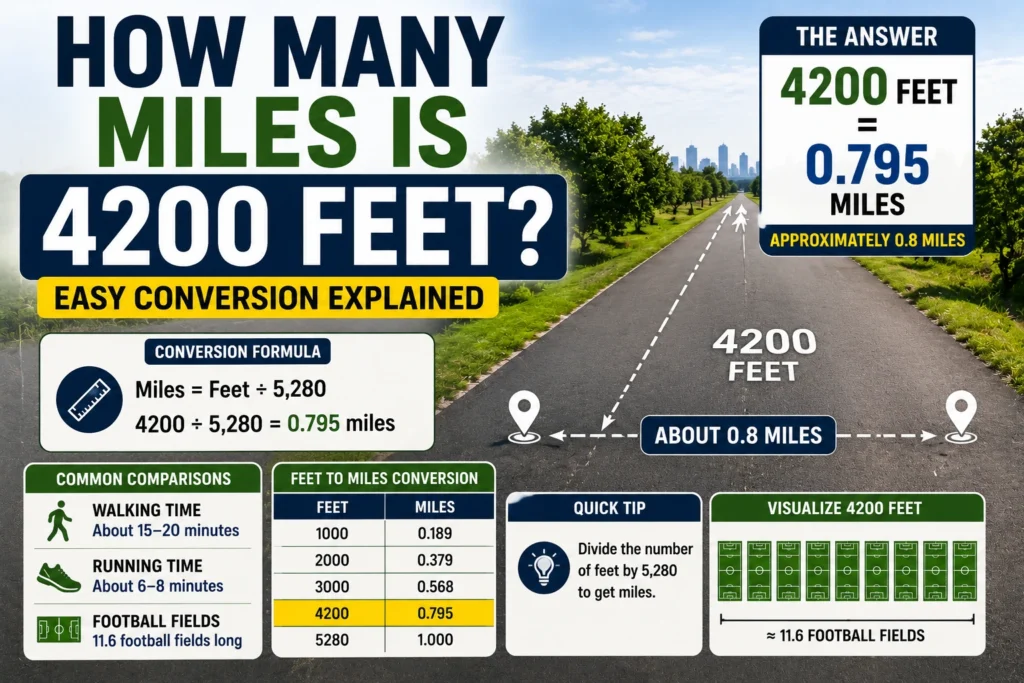 how many miles is 4200 feet