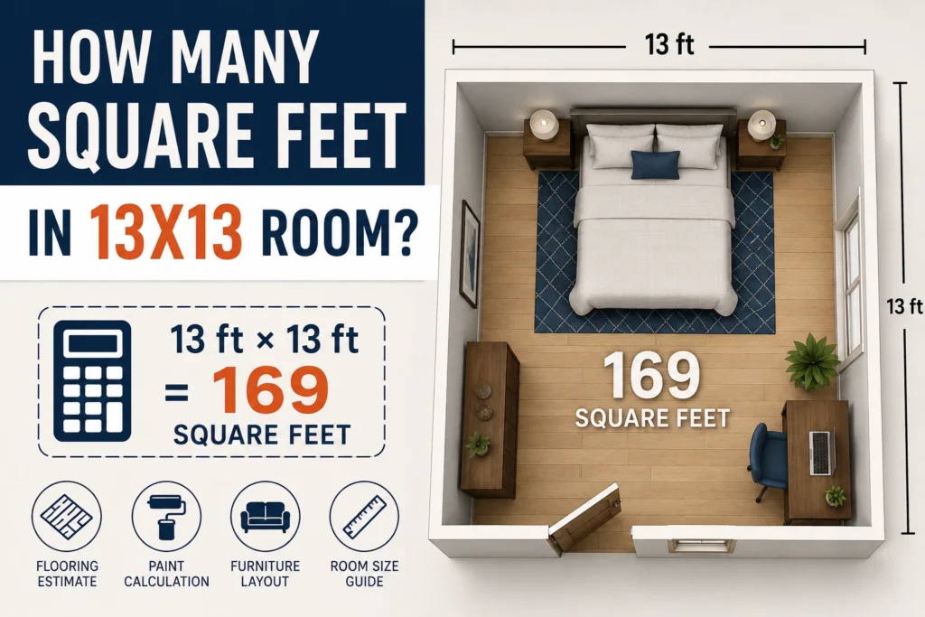 how many square feet in 13x13 room