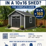 how many square feet in a 10x16 shed