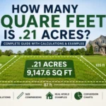 how many square feet is .21 acres