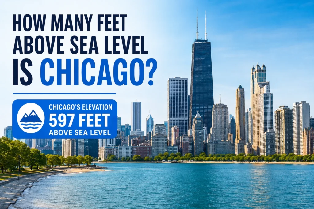 how many feet above sea level is chicago