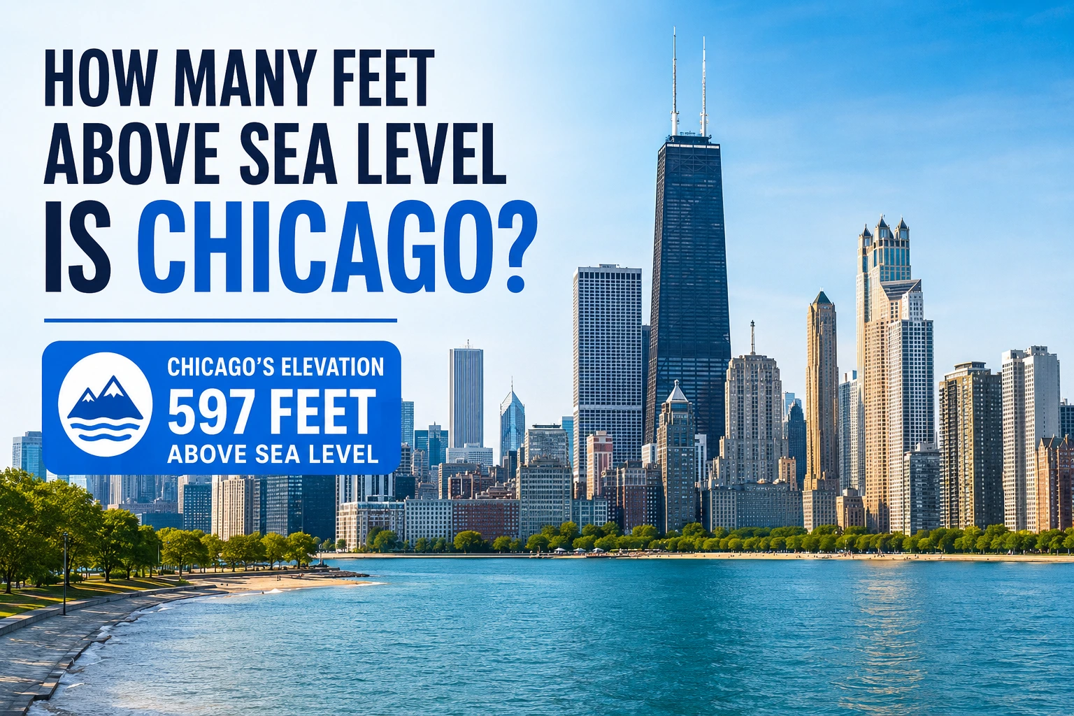 how many feet above sea level is chicago