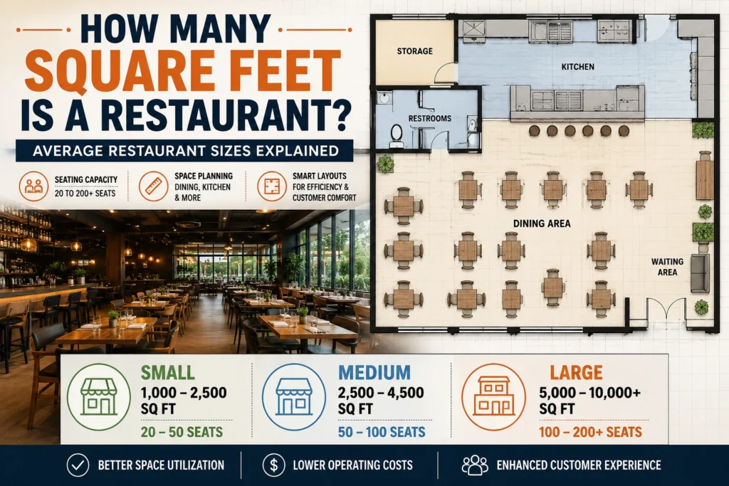 how many square feet is a restaurant