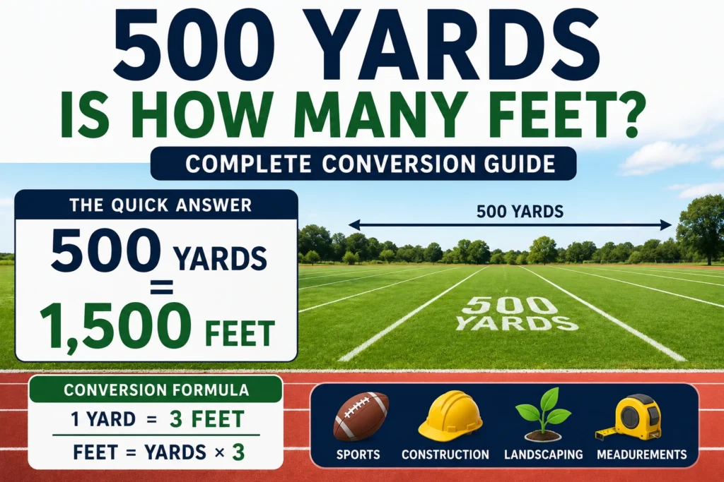 500 yards is how many feet