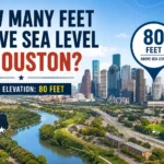 how many feet above sea level is houston