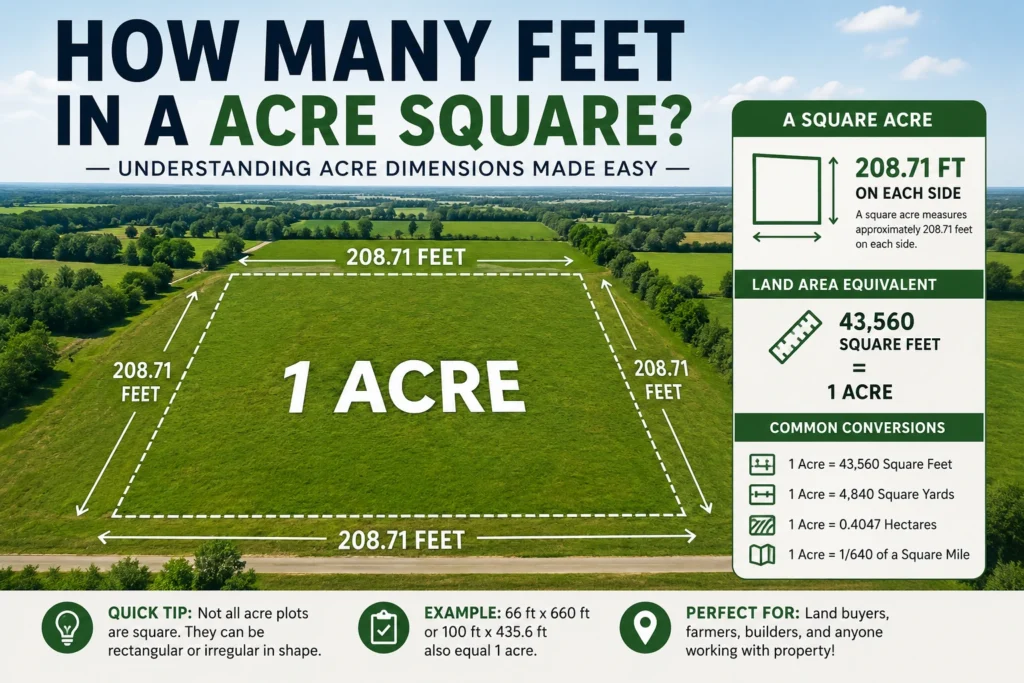 how many feet in a acre square
