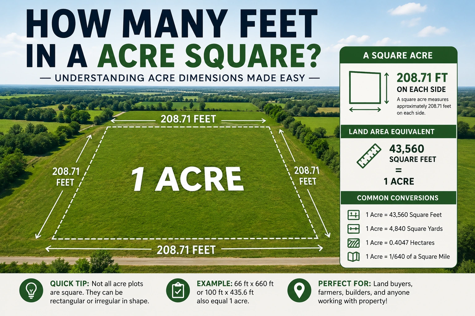 how many feet in a acre square