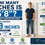 how many inches is 5 8 feet