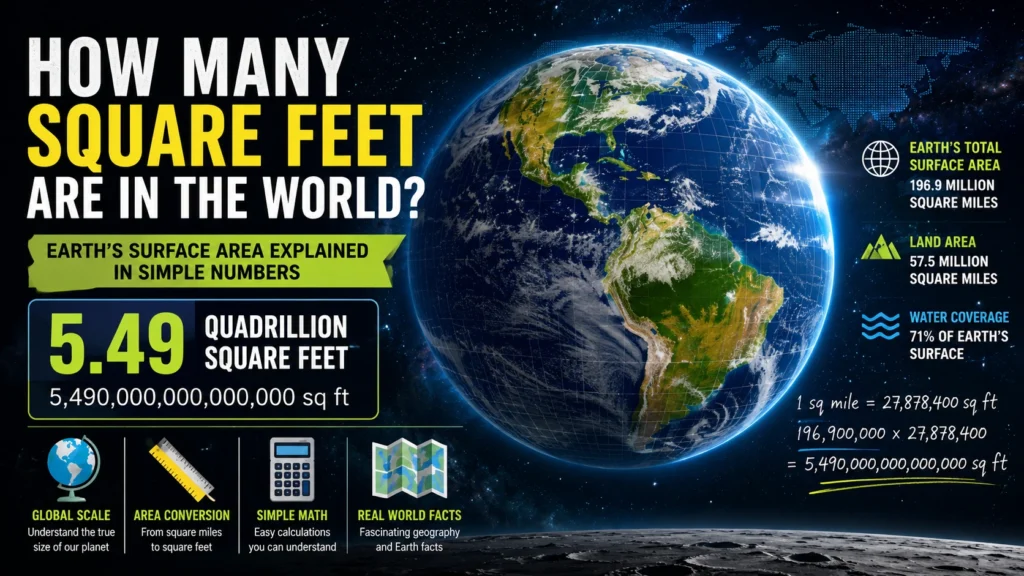 how many square feet are in the world
