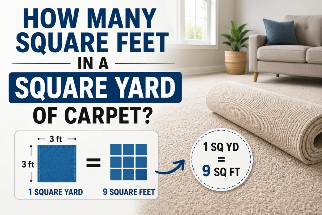 how many square feet in a square yard of carpet