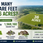 how many square feet is .36 acres