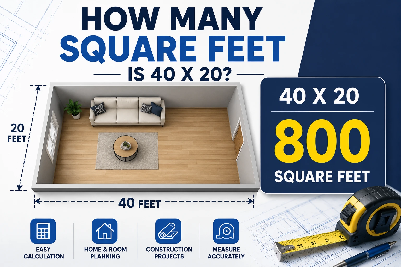 how many square feet is 40 x 20